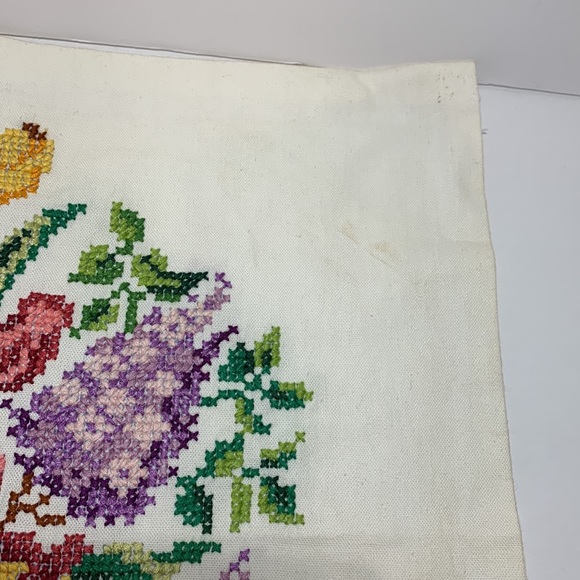 1973 Cross Stitch Embroidery #6520 Tulips and Lilacs Material 13.75” X 15 1/2”T - Picture 5 of 10